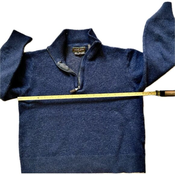 Joseph Abboud Boys 1/4 Zip Sweater Wool Blend Size Medium Dark Blue - Picture 9 of 11